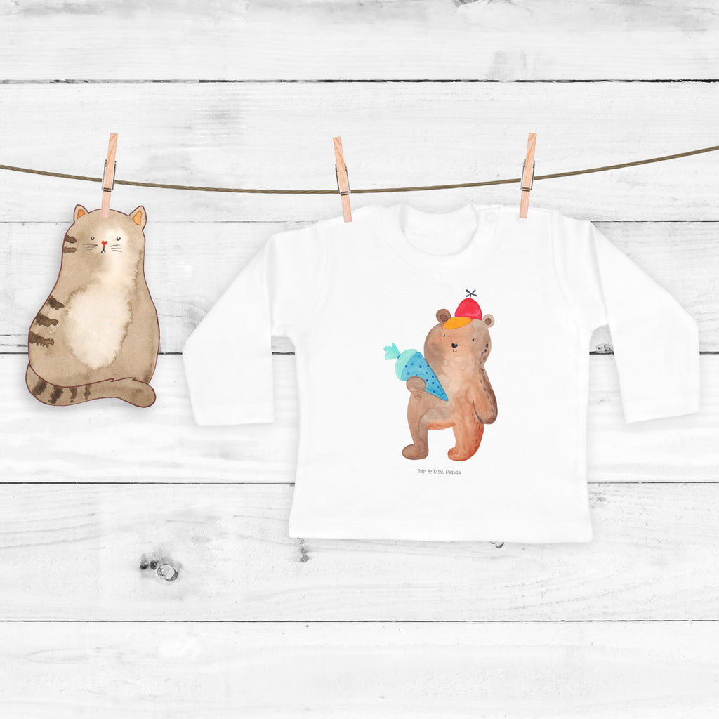 12-18 Monate Baby Longsleeve Bär mit Schultüte Mädchen, Jungen, Baby, Langarm, Bio, Kleidung, Bär, Teddy, Teddybär, Bär Motiv, Schultüte, Erster Schultag Geschenk, Einschulung Geschenk, Schule Geschenk, Grundschule, Schulanfang, Schulbeginn