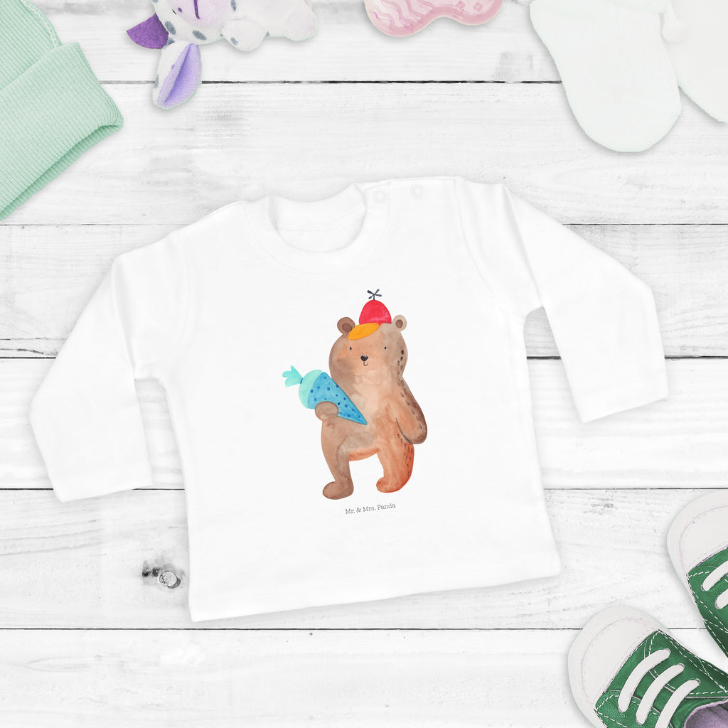 12-18 Monate Baby Longsleeve Bär mit Schultüte Mädchen, Jungen, Baby, Langarm, Bio, Kleidung, Bär, Teddy, Teddybär, Bär Motiv, Schultüte, Erster Schultag Geschenk, Einschulung Geschenk, Schule Geschenk, Grundschule, Schulanfang, Schulbeginn