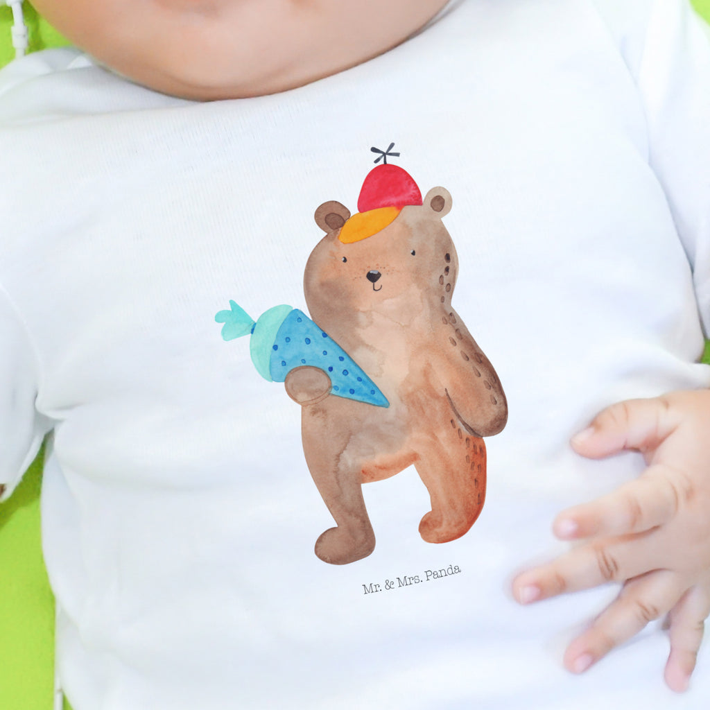 12-18 Monate Baby Longsleeve Bär mit Schultüte Mädchen, Jungen, Baby, Langarm, Bio, Kleidung, Bär, Teddy, Teddybär, Bär Motiv, Schultüte, Erster Schultag Geschenk, Einschulung Geschenk, Schule Geschenk, Grundschule, Schulanfang, Schulbeginn