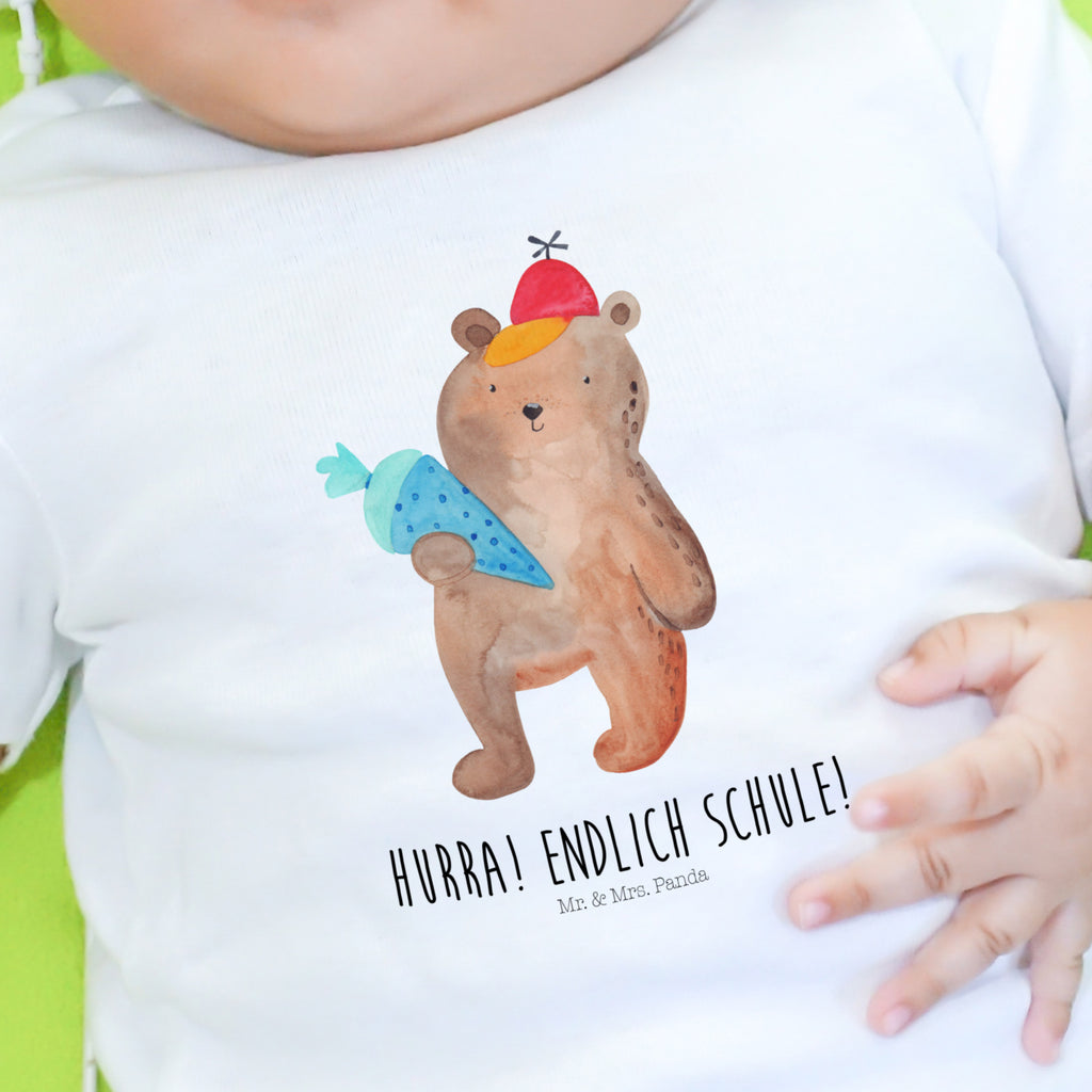 12-18 Monate Baby Longsleeve Bär mit Schultüte Mädchen, Jungen, Baby, Langarm, Bio, Kleidung, Bär, Teddy, Teddybär, Bär Motiv, Schultüte, Erster Schultag Geschenk, Einschulung Geschenk, Schule Geschenk, Grundschule, Schulanfang, Schulbeginn