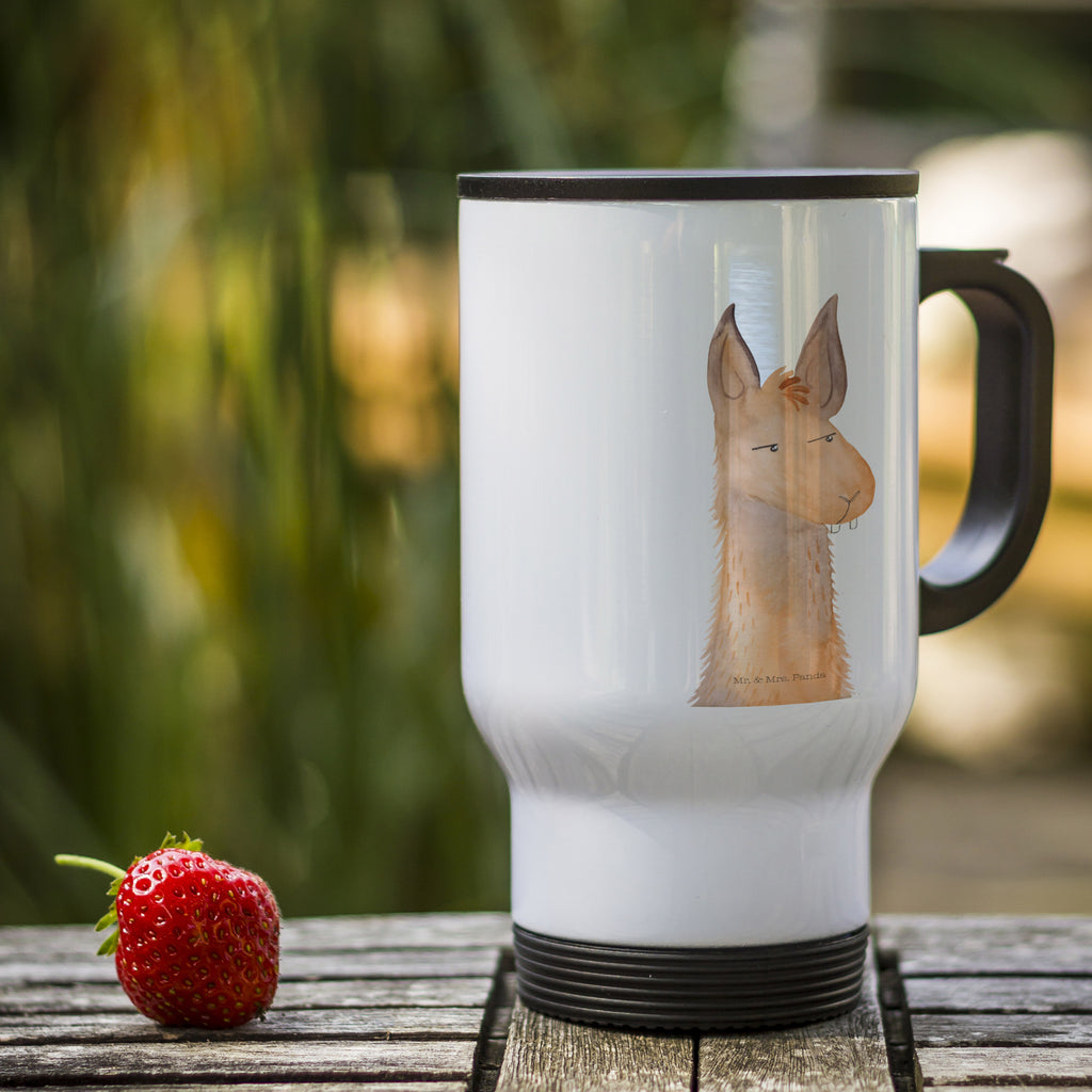 Thermobecher Lamakopf genervt Thermobecher, To Go Becher, Thermotasse, Kaffeebecher, Isolierbecher, Thermobecher To Go, Warmhaltetasse, Edelstahlbecher, Reisebecher, Tasse mit Deckel, Thermobecher für 400 ml, Kaffeetasse zum Mitnehmen, Tasse zum Mitnehmen, Spülmaschinenfest, Lama, Alpaka, Lamas, Recht haben, genervt sein, Freundin, beste Freundin, Partnerin, Büro, Büroalltag, Chef, Chefin, Azubi