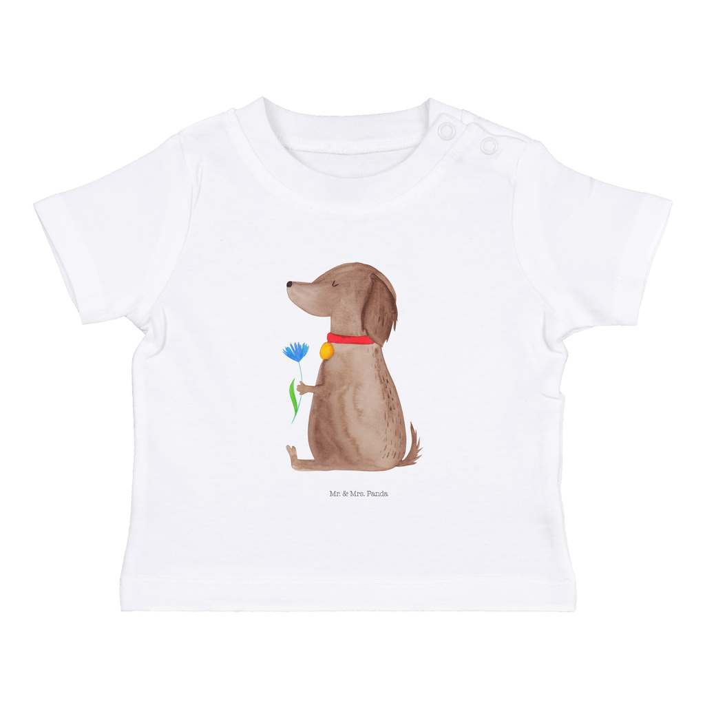 Organic Baby Shirt Hund Blume Baby T-Shirt, Jungen Baby T-Shirt, Mädchen Baby T-Shirt, Shirt, Hund, Hundemotiv, Haustier, Hunderasse, Tierliebhaber, Hundebesitzer, Sprüche, Hunde, Frauchen, Hundeliebe