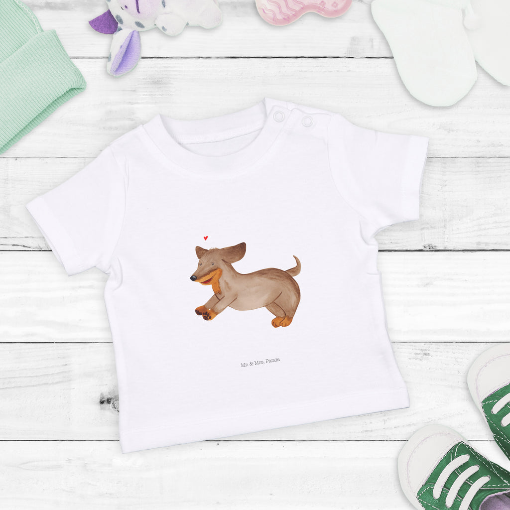 Organic Baby Shirt Hund Dackel fröhlich Baby T-Shirt, Jungen Baby T-Shirt, Mädchen Baby T-Shirt, Shirt, Hund, Hundemotiv, Haustier, Hunderasse, Tierliebhaber, Hundebesitzer, Sprüche, Hunde, Dackel, Dachshund, happy dog