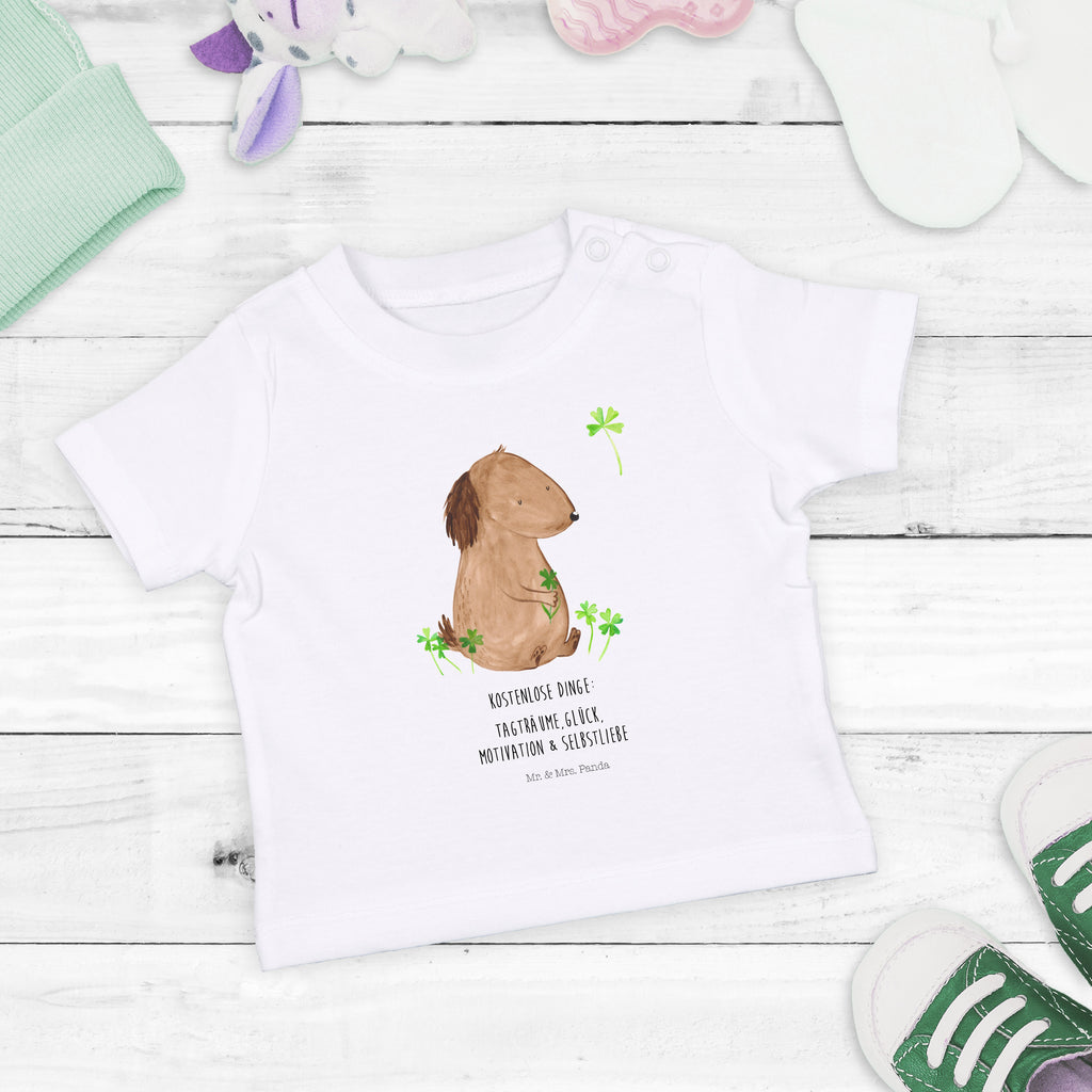 Organic Baby Shirt Hund Kleeblatt Baby T-Shirt, Jungen Baby T-Shirt, Mädchen Baby T-Shirt, Shirt, Hund, Hundemotiv, Haustier, Hunderasse, Tierliebhaber, Hundebesitzer, Sprüche, Kleeblatt, Glück, Tagträume, Motivation, Neuanfang, Geschenk, Glücksbringer, Selbstliebe, Achtsamkeit