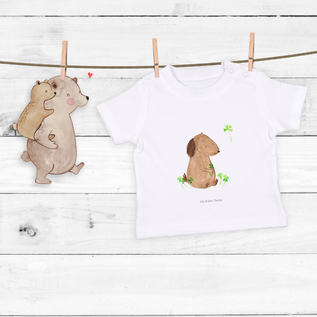Organic Baby Shirt Hund Kleeblatt Baby T-Shirt, Jungen Baby T-Shirt, Mädchen Baby T-Shirt, Shirt, Hund, Hundemotiv, Haustier, Hunderasse, Tierliebhaber, Hundebesitzer, Sprüche, Kleeblatt, Glück, Tagträume, Motivation, Neuanfang, Geschenk, Glücksbringer, Selbstliebe, Achtsamkeit