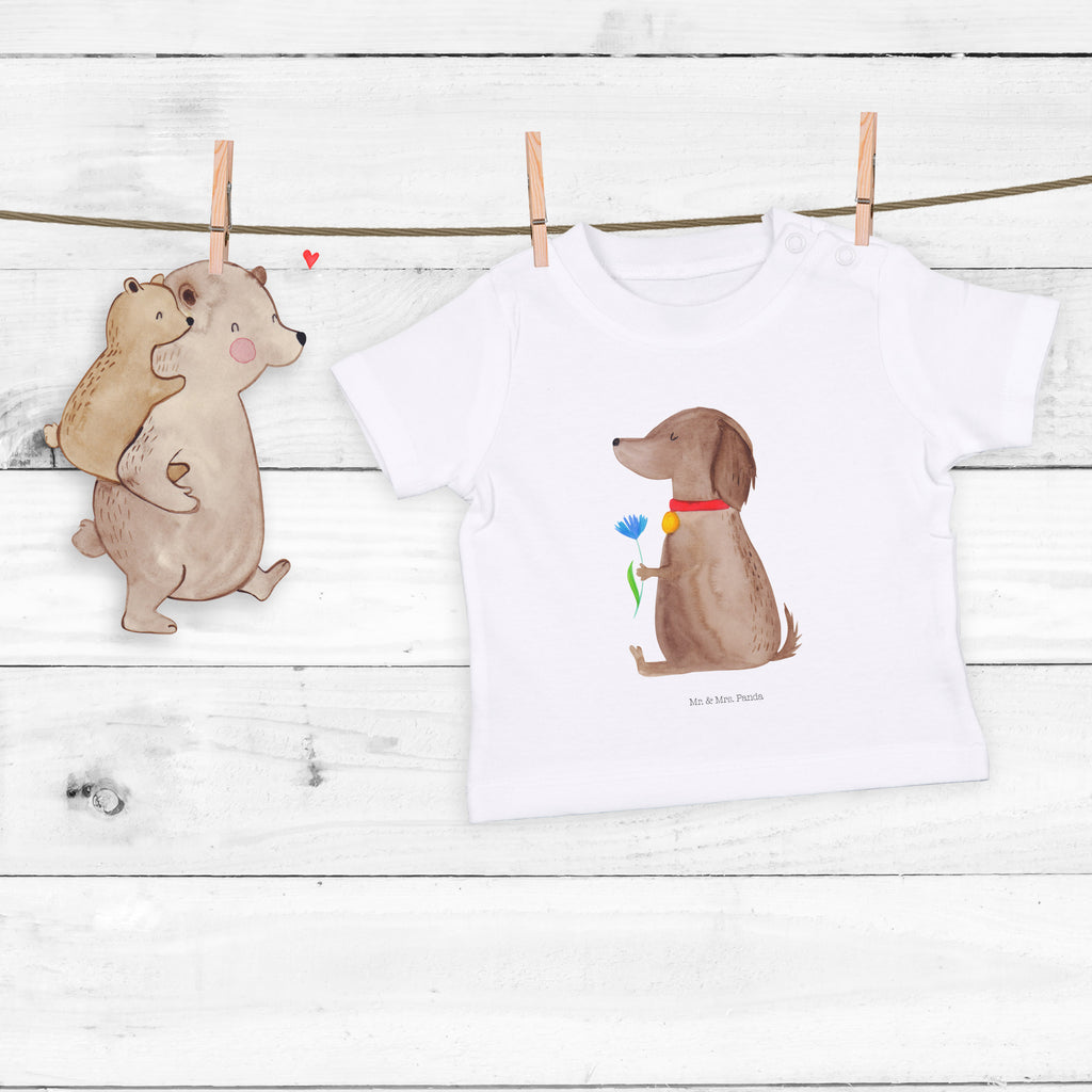 Organic Baby Shirt Hund Blume Baby T-Shirt, Jungen Baby T-Shirt, Mädchen Baby T-Shirt, Shirt, Hund, Hundemotiv, Haustier, Hunderasse, Tierliebhaber, Hundebesitzer, Sprüche, Hunde, Frauchen, Hundeliebe