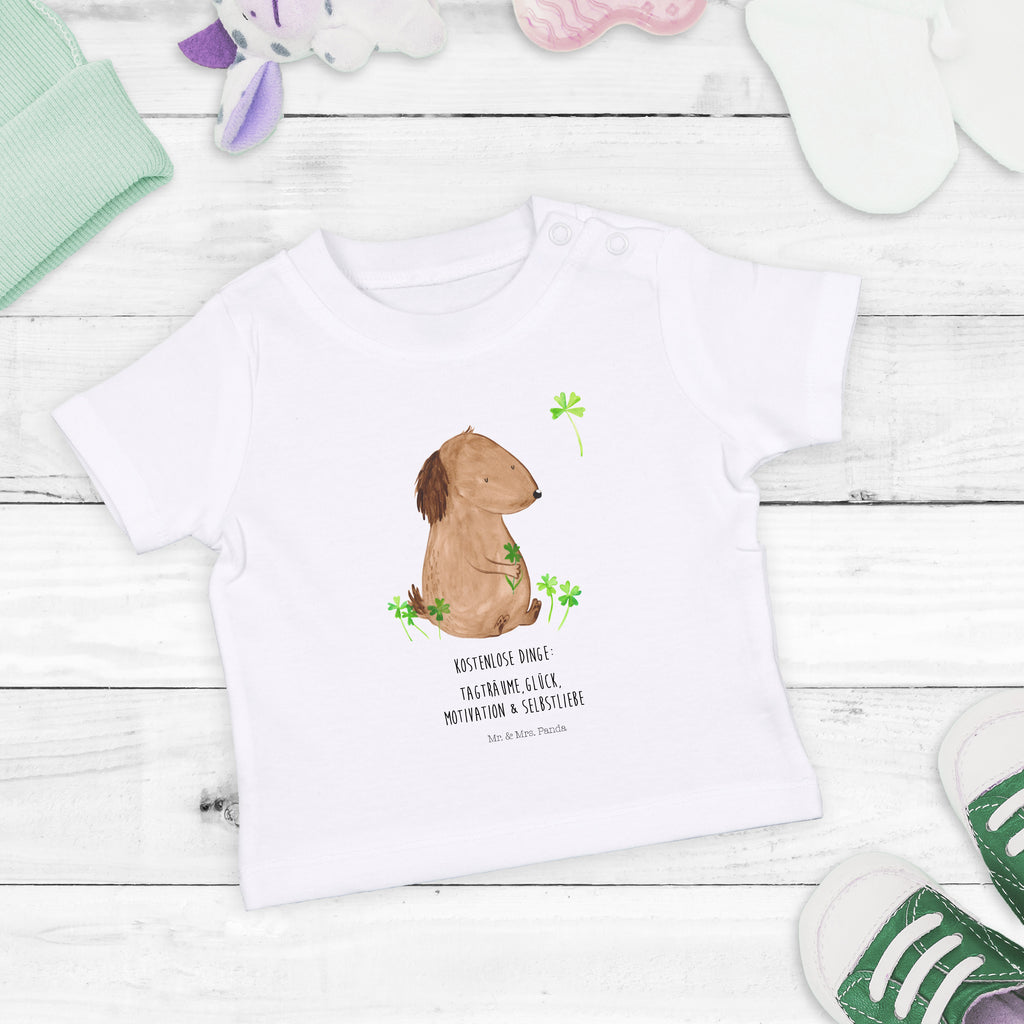 Organic Baby Shirt Hund Kleeblatt Baby T-Shirt, Jungen Baby T-Shirt, Mädchen Baby T-Shirt, Shirt, Hund, Hundemotiv, Haustier, Hunderasse, Tierliebhaber, Hundebesitzer, Sprüche, Kleeblatt, Glück, Tagträume, Motivation, Neuanfang, Geschenk, Glücksbringer, Selbstliebe, Achtsamkeit