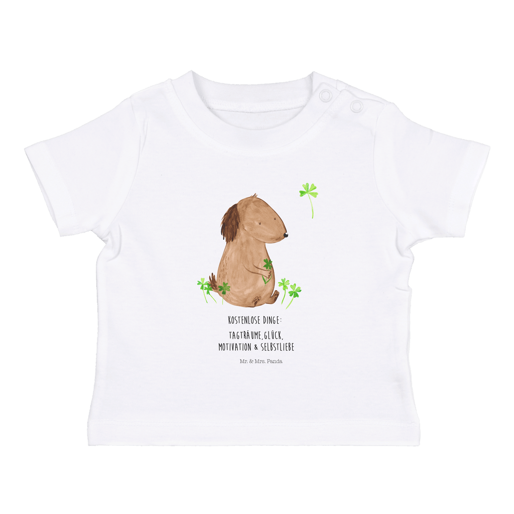 Organic Baby Shirt Hund Kleeblatt Baby T-Shirt, Jungen Baby T-Shirt, Mädchen Baby T-Shirt, Shirt, Hund, Hundemotiv, Haustier, Hunderasse, Tierliebhaber, Hundebesitzer, Sprüche, Kleeblatt, Glück, Tagträume, Motivation, Neuanfang, Geschenk, Glücksbringer, Selbstliebe, Achtsamkeit