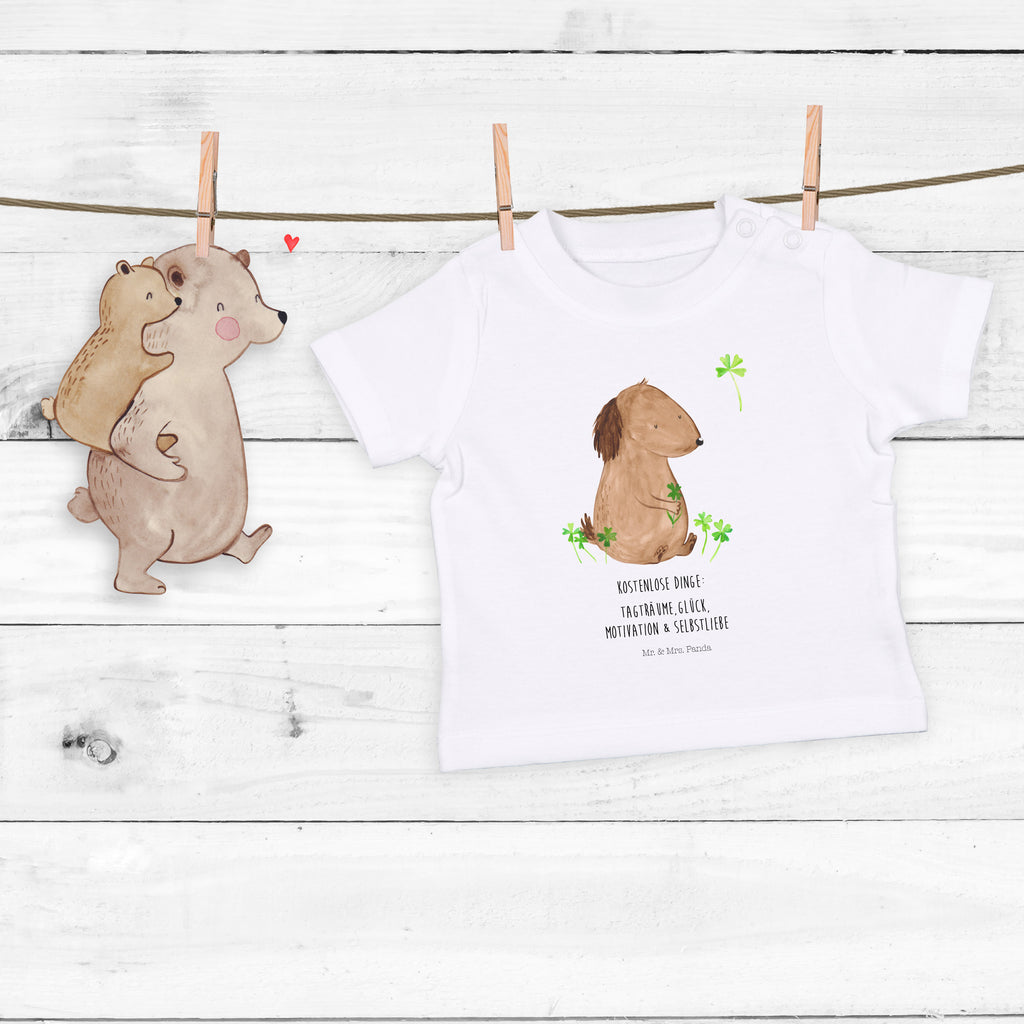 Organic Baby Shirt Hund Kleeblatt Baby T-Shirt, Jungen Baby T-Shirt, Mädchen Baby T-Shirt, Shirt, Hund, Hundemotiv, Haustier, Hunderasse, Tierliebhaber, Hundebesitzer, Sprüche, Kleeblatt, Glück, Tagträume, Motivation, Neuanfang, Geschenk, Glücksbringer, Selbstliebe, Achtsamkeit