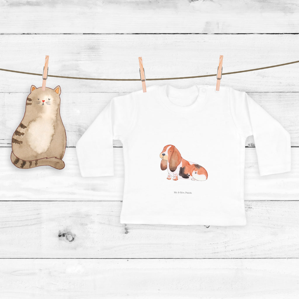 3-6 Monate Baby Longsleeve Hund Basset Hound Mädchen, Jungen, Baby, Langarm, Bio, Kleidung, Hund, Hundemotiv, Haustier, Hunderasse, Tierliebhaber, Hundebesitzer, Sprüche, Basset Hound, Basset, Hundeliebe, kinderlos