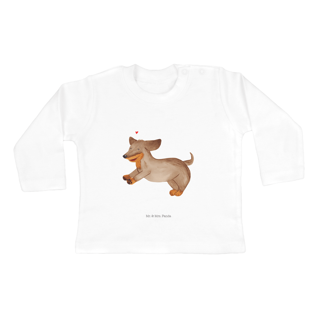 12-18 Monate Baby Longsleeve Hund Dackel fröhlich Mädchen, Jungen, Baby, Langarm, Bio, Kleidung, Hund, Hundemotiv, Haustier, Hunderasse, Tierliebhaber, Hundebesitzer, Sprüche, Hunde, Dackel, Dachshund, happy dog