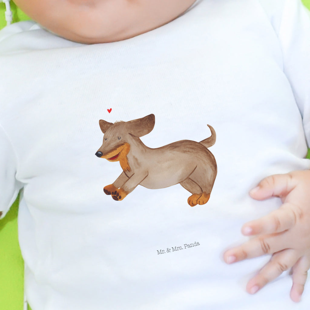 12-18 Monate Baby Longsleeve Hund Dackel fröhlich Mädchen, Jungen, Baby, Langarm, Bio, Kleidung, Hund, Hundemotiv, Haustier, Hunderasse, Tierliebhaber, Hundebesitzer, Sprüche, Hunde, Dackel, Dachshund, happy dog