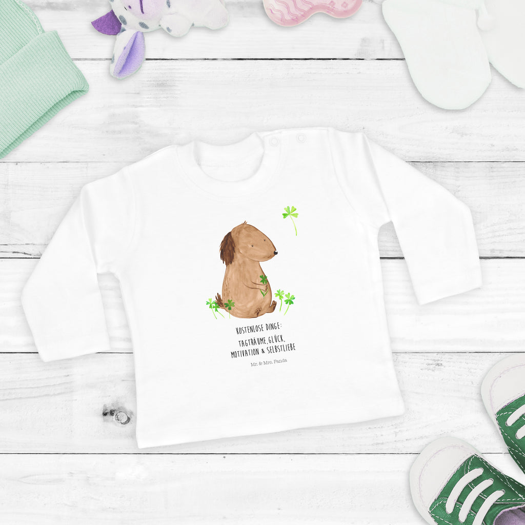 12-18 Monate Baby Longsleeve Hund Kleeblatt Mädchen, Jungen, Baby, Langarm, Bio, Kleidung, Hund, Hundemotiv, Haustier, Hunderasse, Tierliebhaber, Hundebesitzer, Sprüche, Kleeblatt, Glück, Tagträume, Motivation, Neuanfang, Geschenk, Glücksbringer, Selbstliebe, Achtsamkeit