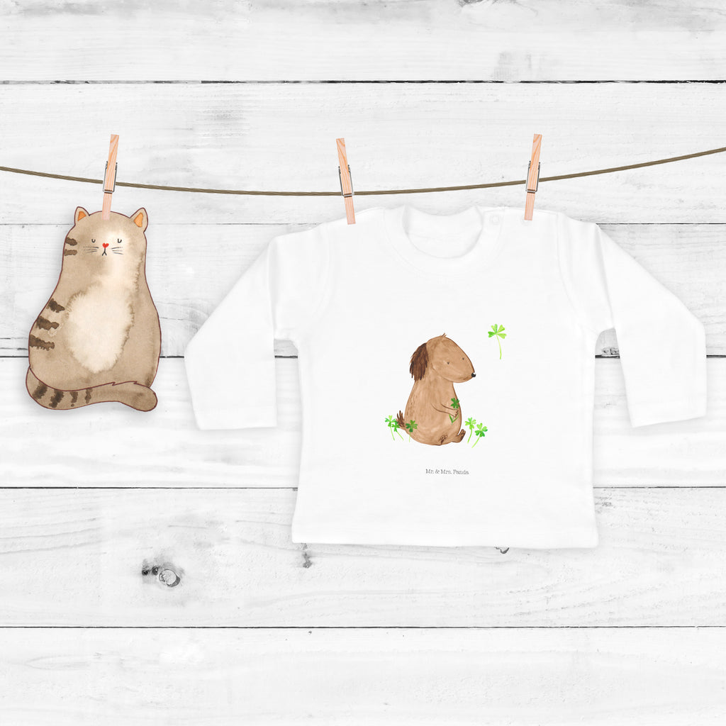 12-18 Monate Baby Longsleeve Hund Kleeblatt Mädchen, Jungen, Baby, Langarm, Bio, Kleidung, Hund, Hundemotiv, Haustier, Hunderasse, Tierliebhaber, Hundebesitzer, Sprüche, Kleeblatt, Glück, Tagträume, Motivation, Neuanfang, Geschenk, Glücksbringer, Selbstliebe, Achtsamkeit