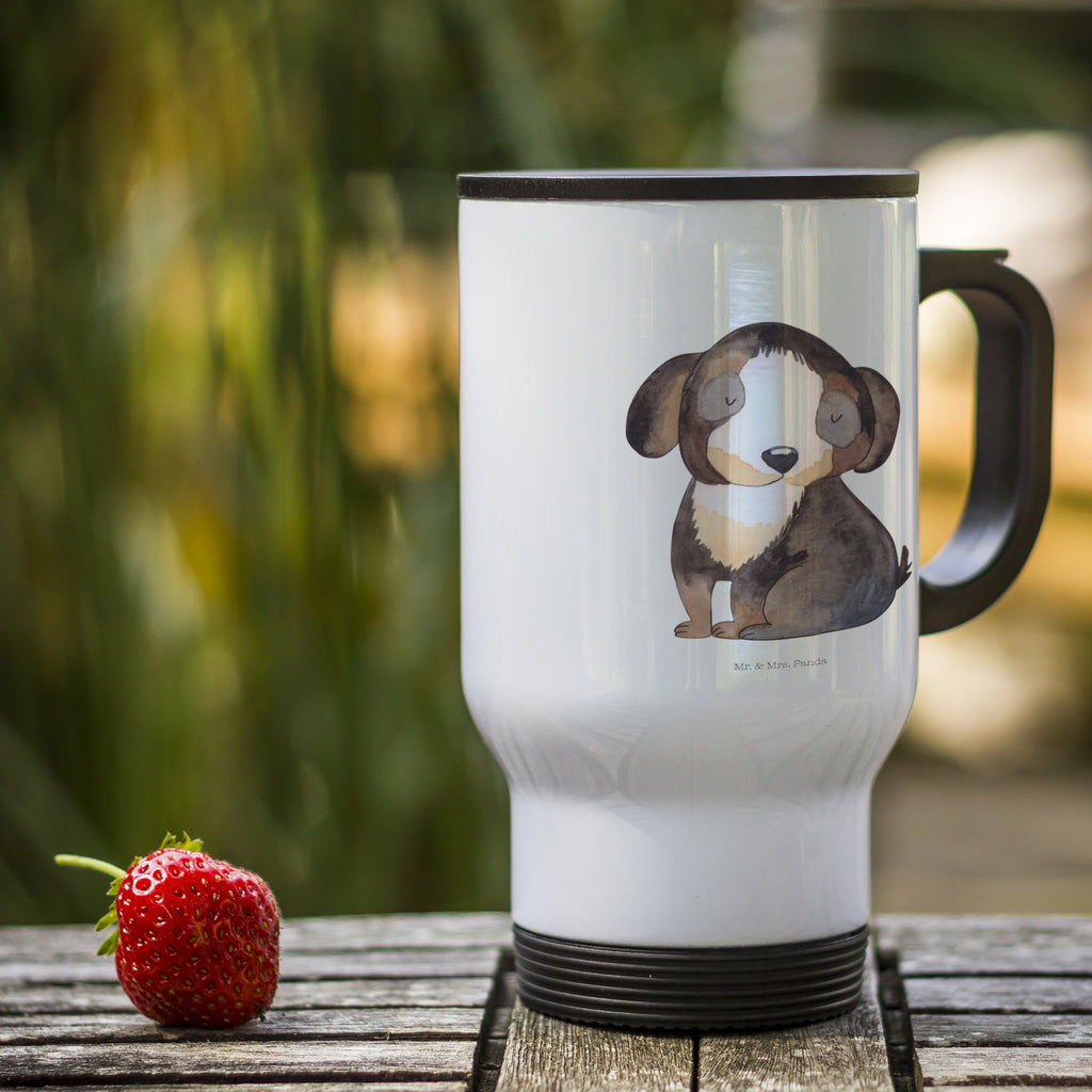 Thermobecher Hund entspannt Thermobecher, To Go Becher, Thermotasse, Kaffeebecher, Isolierbecher, Thermobecher To Go, Warmhaltetasse, Edelstahlbecher, Reisebecher, Tasse mit Deckel, Thermobecher für 400 ml, Kaffeetasse zum Mitnehmen, Tasse zum Mitnehmen, Spülmaschinenfest, Hund, Hundemotiv, Haustier, Hunderasse, Tierliebhaber, Hundebesitzer, Sprüche, schwarzer Hund, Hundeliebe, Liebe, Hundeglück