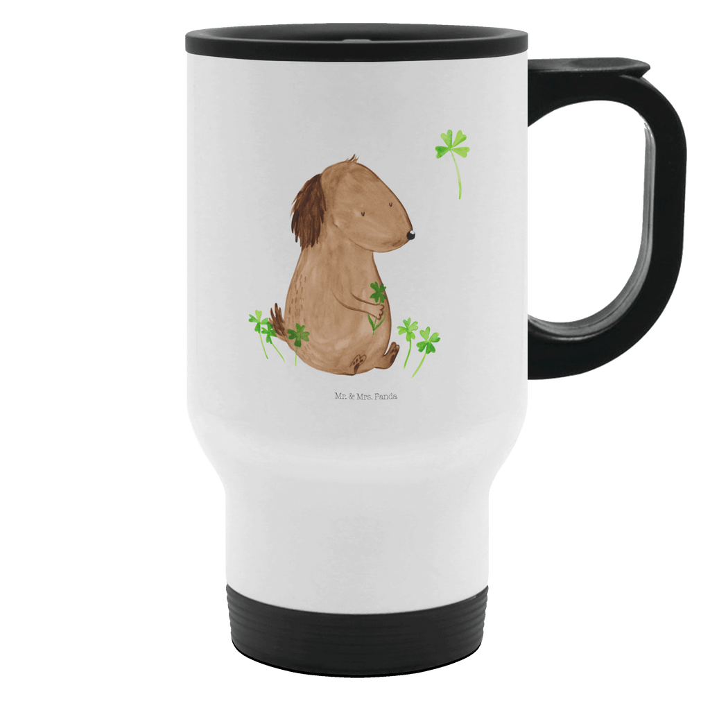 Thermobecher Hund Kleeblatt Thermobecher, To Go Becher, Thermotasse, Kaffeebecher, Isolierbecher, Thermobecher To Go, Warmhaltetasse, Edelstahlbecher, Reisebecher, Tasse mit Deckel, Thermobecher für 400 ml, Kaffeetasse zum Mitnehmen, Tasse zum Mitnehmen, Spülmaschinenfest, Hund, Hundemotiv, Haustier, Hunderasse, Tierliebhaber, Hundebesitzer, Sprüche, Kleeblatt, Glück, Tagträume, Motivation, Neuanfang, Geschenk, Glücksbringer, Selbstliebe, Achtsamkeit