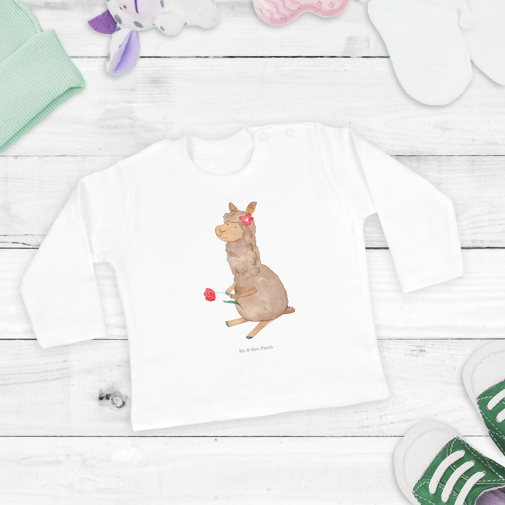 12-18 Monate Baby Longsleeve Alpaka Blume Mädchen, Jungen, Baby, Langarm, Bio, Kleidung, Alpaka, Lama, Blume, Lamas, Alpaka Zitat, Alpaka Spruch, Alpaka Dekor, Alpaka Geschenk, Alpaka Dekoration, Alpaka Witz, Motiv Alpaka