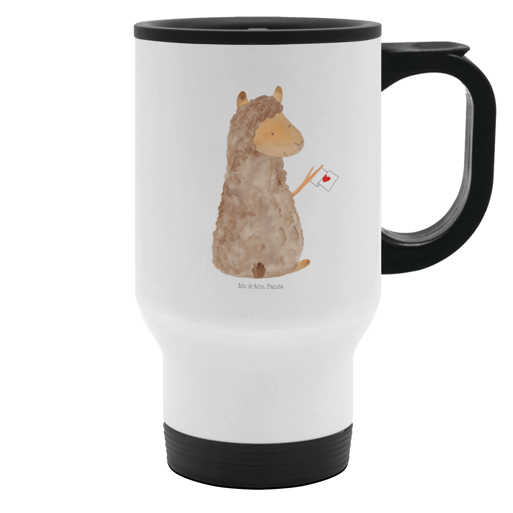 Thermobecher Alpaka Fahne Thermobecher, To Go Becher, Thermotasse, Kaffeebecher, Isolierbecher, Thermobecher To Go, Warmhaltetasse, Edelstahlbecher, Reisebecher, Tasse mit Deckel, Thermobecher für 400 ml, Kaffeetasse zum Mitnehmen, Tasse zum Mitnehmen, Spülmaschinenfest, Alpaka, Lama, Alpakas, Lamas, Liebe