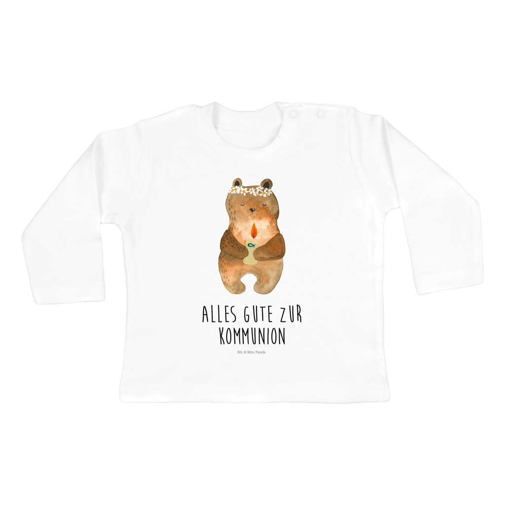18-24 Monate Baby Longsleeve Kommunion-Bär Mädchen, Jungen, Baby, Langarm, Bio, Kleidung, Longsleeve, Bär, Teddy, Teddybär, Kommunion, Gottes Segen, Taufkerze, katholisch