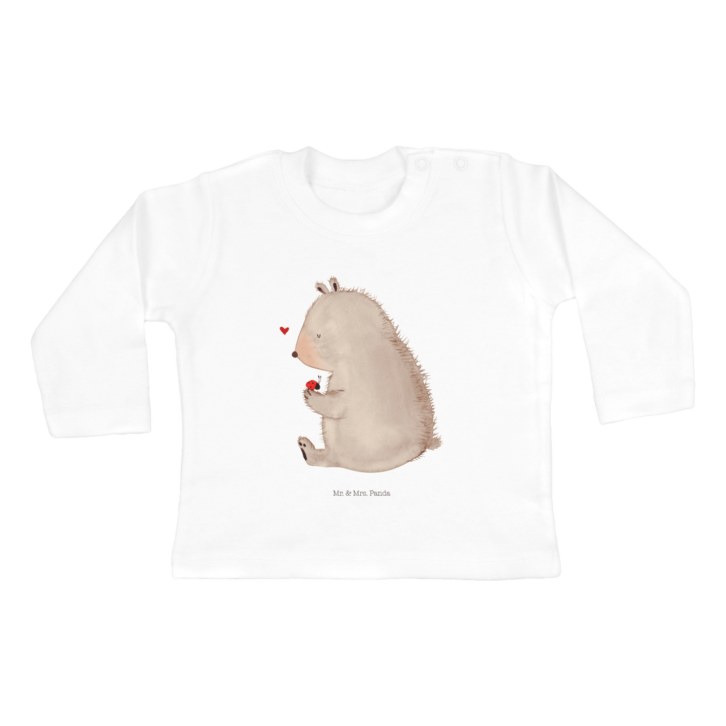 12-18 Monate Baby Longsleeve Bär mit Marienkäfer Mädchen, Jungen, Baby, Langarm, Bio, Kleidung, Bär, Teddy, Teddybär, Marienkäfer, Liebe, Freiheit, Motivation, Das Leben ist schön
