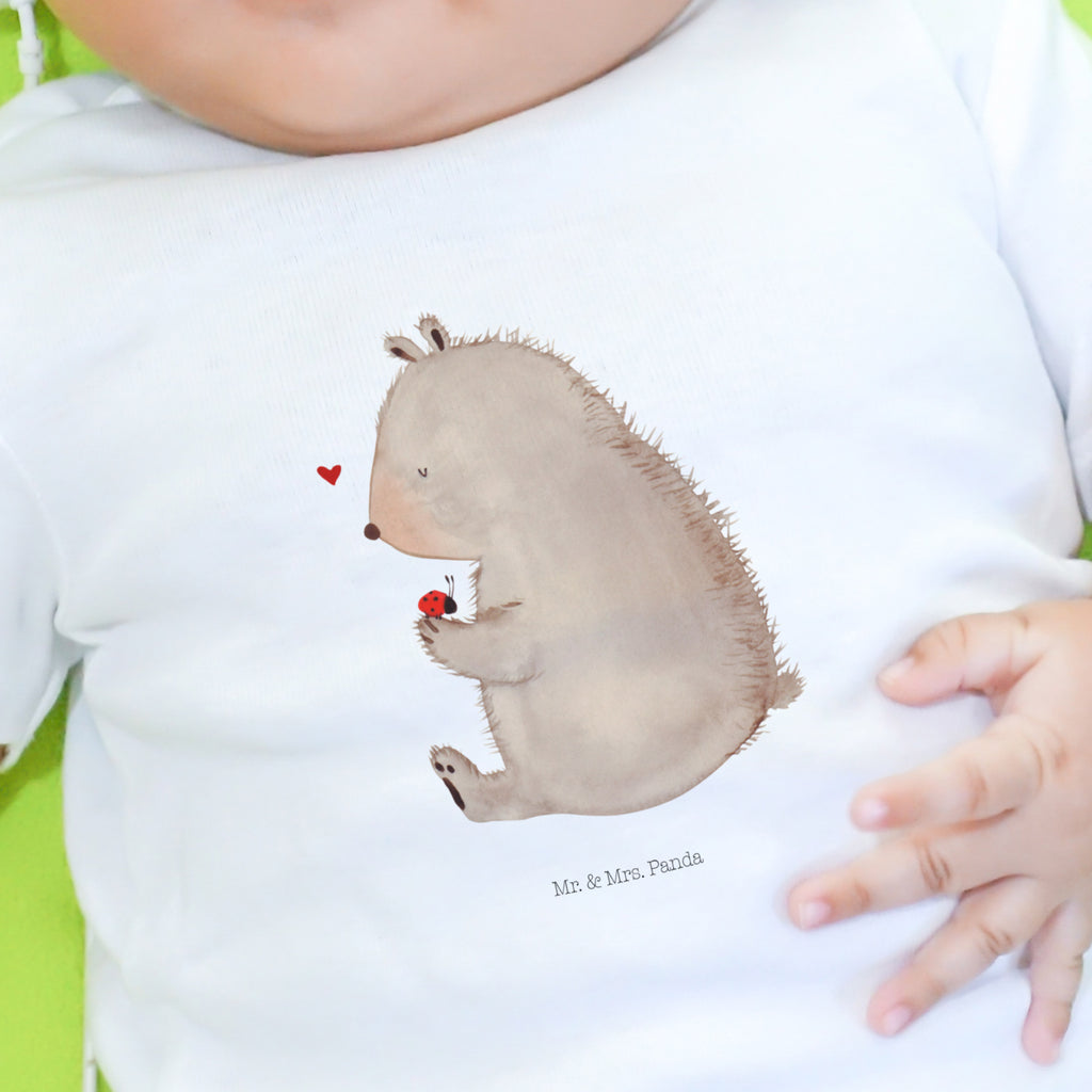 12-18 Monate Baby Longsleeve Bär mit Marienkäfer Mädchen, Jungen, Baby, Langarm, Bio, Kleidung, Bär, Teddy, Teddybär, Marienkäfer, Liebe, Freiheit, Motivation, Das Leben ist schön