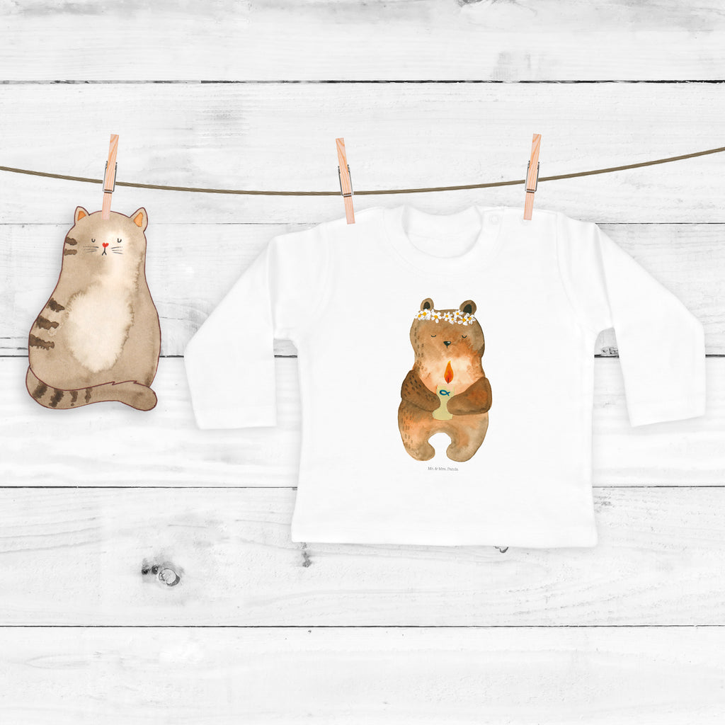 18-24 Monate Baby Longsleeve Kommunion-Bär Mädchen, Jungen, Baby, Langarm, Bio, Kleidung, Longsleeve, Bär, Teddy, Teddybär, Kommunion, Gottes Segen, Taufkerze, katholisch