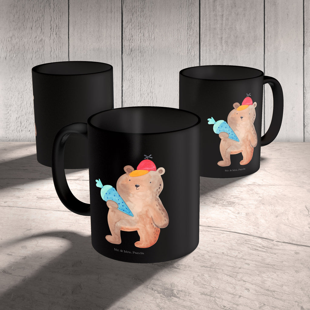 Tasse Bär mit Schultüte Bär Motiv, Schultüte, Erster Schultag Geschenk, Einschulung Geschenk, Schule Geschenk, Grundschule, Schulanfang, Schulbeginn,  Becher, Kaffeetasse, Kaffeebecher, Tee, Frühstück, Büro  Bär, Teddy, Teddybär