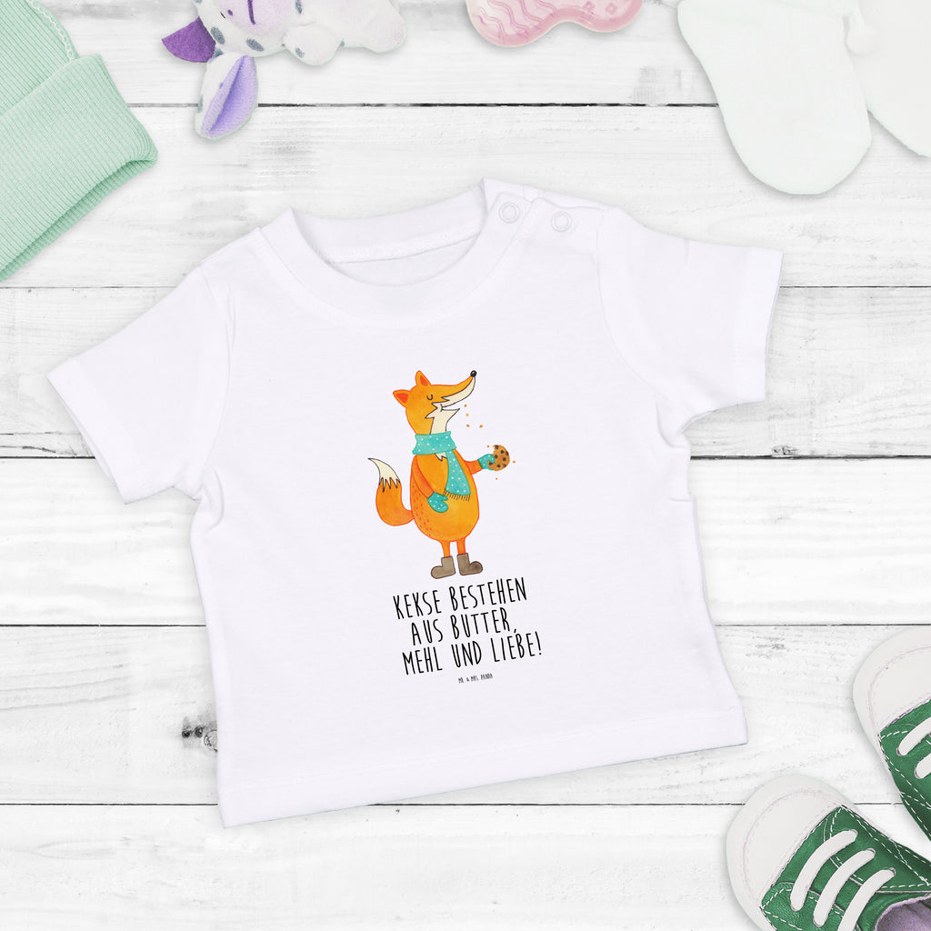 Organic Baby Shirt Fuchs Keks Baby T-Shirt, Jungen Baby T-Shirt, Mädchen Baby T-Shirt, Shirt, Fuchs, Füchse, Backen Spruch, Kekse, Winter, Weihnachtszeit, Plätzchen, Liebe, Küche Deko