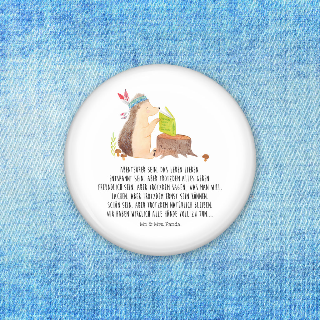 50mm Button Igel Indianer 50mm Button, Button, Pin, Anstecknadel, Waldtiere, Tiere, Igel, Indianer, Abenteuer, Lagerfeuer, Camping