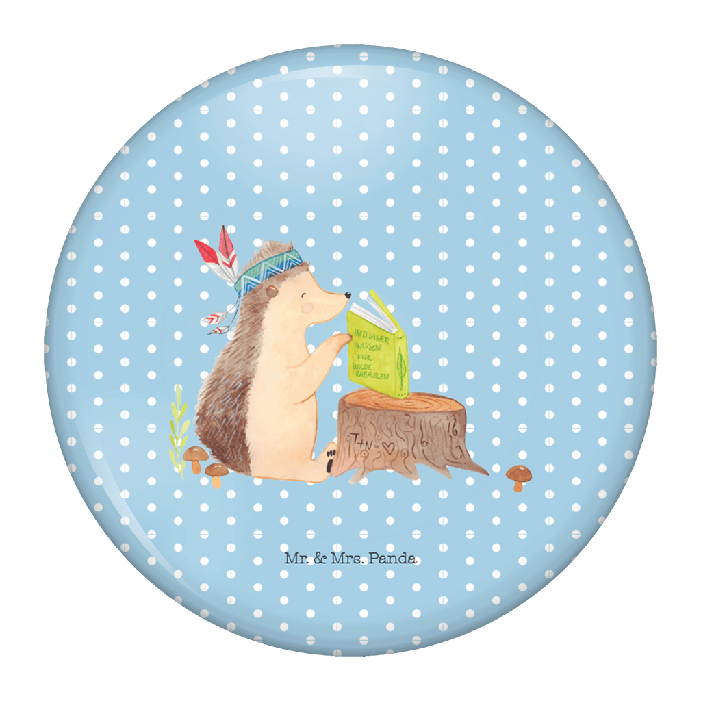 50mm Button Igel Indianer 50mm Button, Button, Pin, Anstecknadel, Waldtiere, Tiere, Igel, Indianer, Abenteuer, Lagerfeuer, Camping