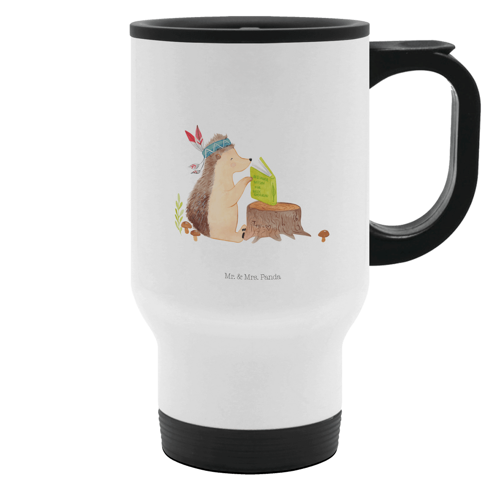 Thermobecher Igel Indianer Thermobecher, To Go Becher, Thermotasse, Kaffeebecher, Isolierbecher, Thermobecher To Go, Warmhaltetasse, Edelstahlbecher, Reisebecher, Tasse mit Deckel, Thermobecher für 400 ml, Kaffeetasse zum Mitnehmen, Tasse zum Mitnehmen, Spülmaschinenfest, Waldtiere, Tiere, Igel, Indianer, Abenteuer, Lagerfeuer, Camping