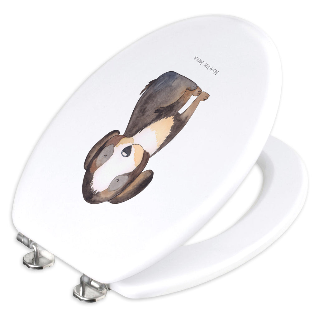 Motiv WC Sitz Hund entspannt Klobrille, Klodeckel, Toilettendeckel, WC-Sitz, Toilette, Hund, Hundemotiv, Haustier, Hunderasse, Tierliebhaber, Hundebesitzer, Sprüche, schwarzer Hund, Hundeliebe, Liebe, Hundeglück