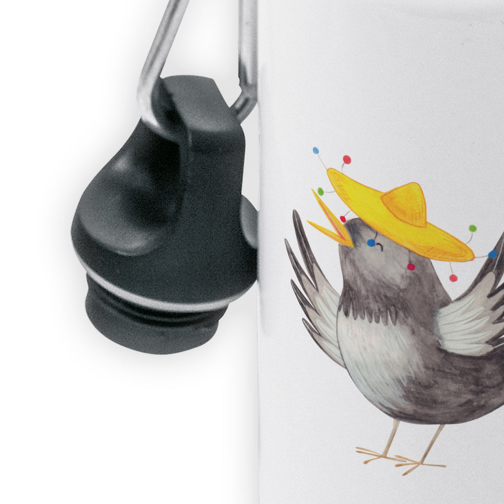Kindertrinkflasche Rabe mit Sombrero Kindertrinkflasche, Kinder Trinkflasche, Trinkflasche, Flasche, Kinderflasche, Kinder, Kids, Kindergarten Flasche, Grundschule, Jungs, Mädchen, Tiermotive, Gute Laune, lustige Sprüche, Tiere, Rabe, Vogel, Vögel, Spruch positiv, fröhlich sein, glücklich sein, Glück Spruch, froh, Elster, Motivation