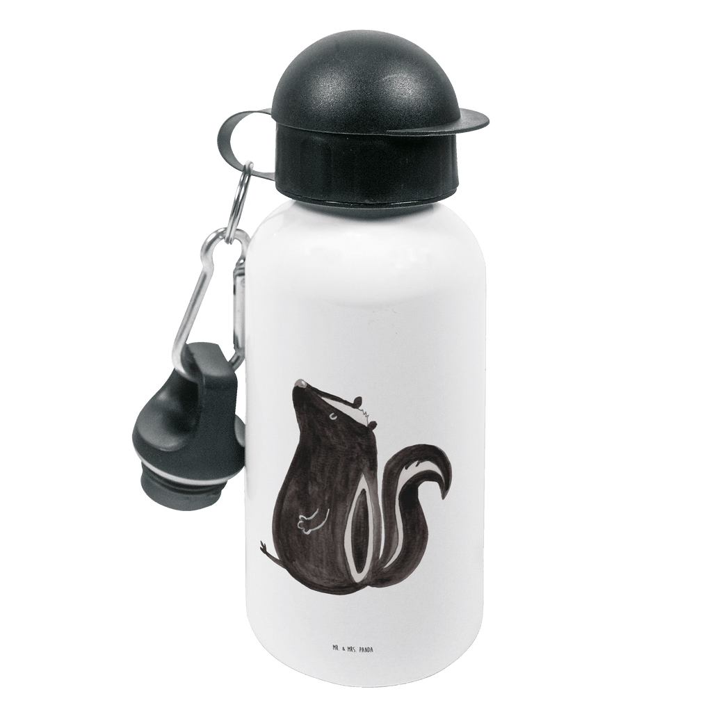 Kindertrinkflasche Stinktier sitzend Kindertrinkflasche, Kinder Trinkflasche, Trinkflasche, Flasche, Kinderflasche, Kinder, Kids, Kindergarten Flasche, Grundschule, Jungs, Mädchen, Stinktier, Skunk, Wildtier, Raubtier, Stinker, Stinki, Spruch, Büro, Recht, Besserwisser