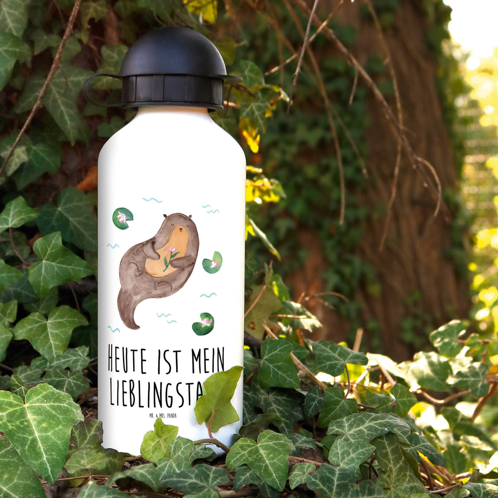 Kindertrinkflasche Otter mit Seerose Kindertrinkflasche, Kinder Trinkflasche, Trinkflasche, Flasche, Kinderflasche, Kinder, Kids, Kindergarten Flasche, Grundschule, Jungs, Mädchen, Otter, Fischotter, Seeotter, Otter Seeotter See Otter