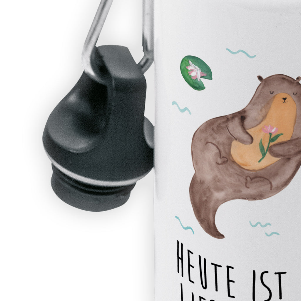 Kindertrinkflasche Otter mit Seerose Kindertrinkflasche, Kinder Trinkflasche, Trinkflasche, Flasche, Kinderflasche, Kinder, Kids, Kindergarten Flasche, Grundschule, Jungs, Mädchen, Otter, Fischotter, Seeotter, Otter Seeotter See Otter