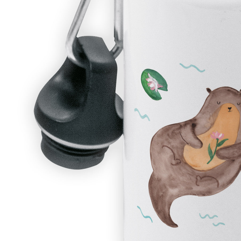 Kindertrinkflasche Otter mit Seerose Kindertrinkflasche, Kinder Trinkflasche, Trinkflasche, Flasche, Kinderflasche, Kinder, Kids, Kindergarten Flasche, Grundschule, Jungs, Mädchen, Otter, Fischotter, Seeotter, Otter Seeotter See Otter