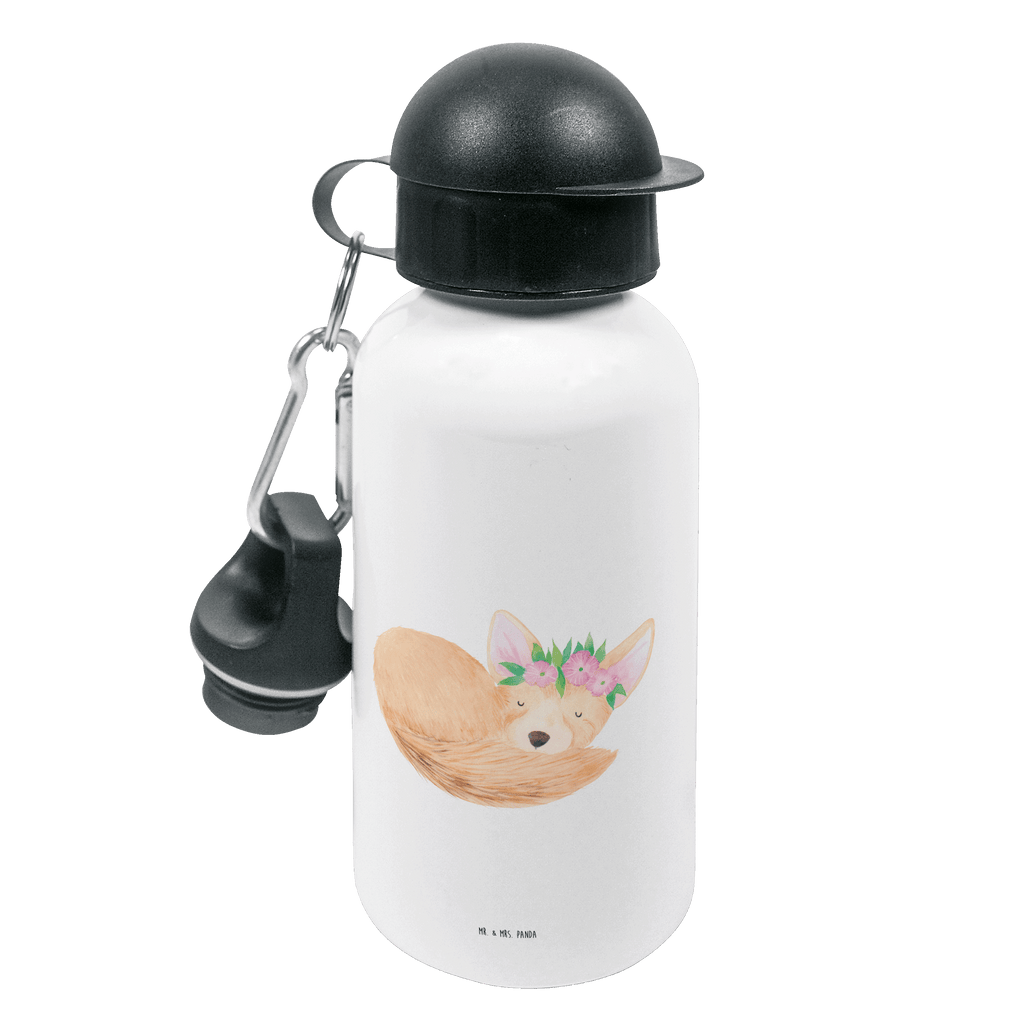 Kindertrinkflasche Wüstenfuchs Blumenkranz Kindertrinkflasche, Kinder Trinkflasche, Trinkflasche, Flasche, Kinderflasche, Kinder, Kids, Kindergarten Flasche, Grundschule, Jungs, Mädchen, Afrika, Wildtiere, Wüste, Wüstenfuchs, Blumen, Blumenkranz, Glücklich