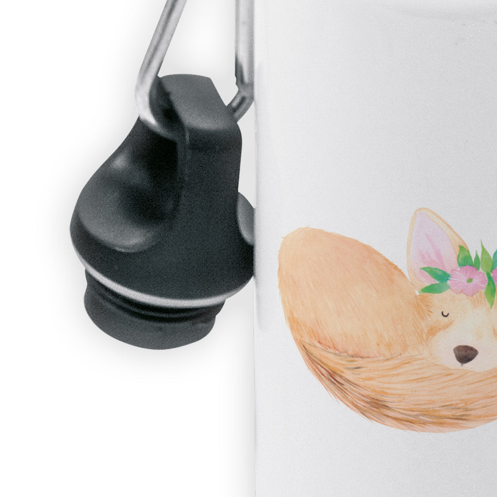 Kindertrinkflasche Wüstenfuchs Blumenkranz Kindertrinkflasche, Kinder Trinkflasche, Trinkflasche, Flasche, Kinderflasche, Kinder, Kids, Kindergarten Flasche, Grundschule, Jungs, Mädchen, Afrika, Wildtiere, Wüste, Wüstenfuchs, Blumen, Blumenkranz, Glücklich