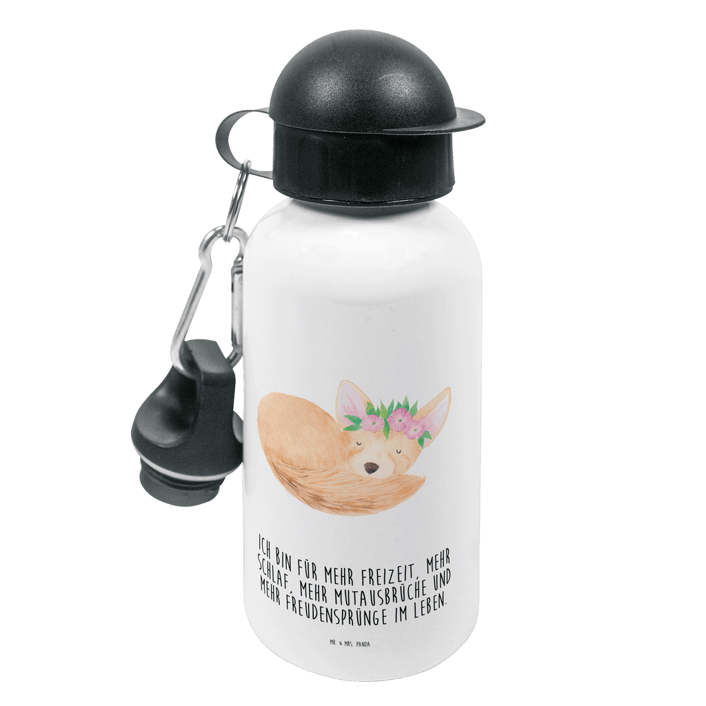 Kindertrinkflasche Wüstenfuchs Blumenkranz Kindertrinkflasche, Kinder Trinkflasche, Trinkflasche, Flasche, Kinderflasche, Kinder, Kids, Kindergarten Flasche, Grundschule, Jungs, Mädchen, Afrika, Wildtiere, Wüste, Wüstenfuchs, Blumen, Blumenkranz, Glücklich