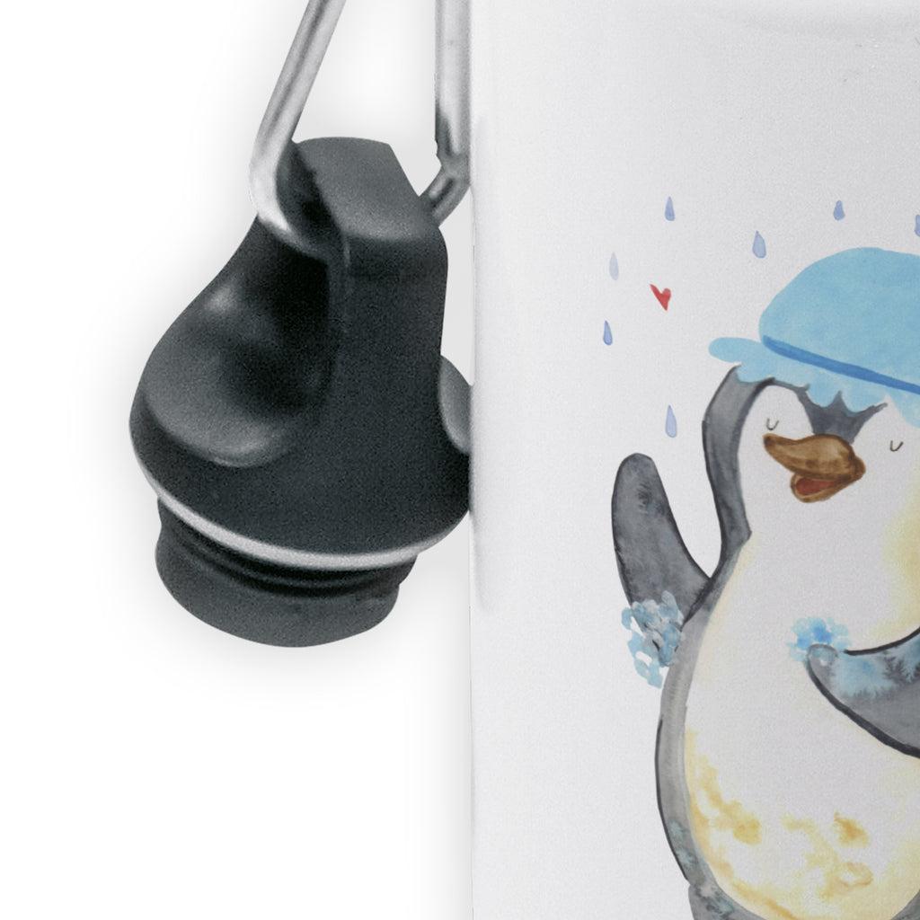 Kindertrinkflasche Pinguin duscht Kindertrinkflasche, Kinder Trinkflasche, Trinkflasche, Flasche, Kinderflasche, Kinder, Kids, Kindergarten Flasche, Grundschule, Jungs, Mädchen, Pinguin, Pinguine, Dusche, duschen, Lebensmotto, Motivation, Neustart, Neuanfang, glücklich sein