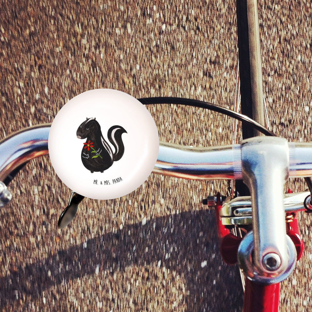 XL Fahrradklingel Stinktier Blume Fahrradklingel, Fahrradglocke, Fahrrad, Mountainbike, Lenker, Laut, Motiv, Klang, Stinktier, Skunk, Wildtier, Raubtier, Stinker, Stinki, Tagträumer, verträumt, Dreams, Träume