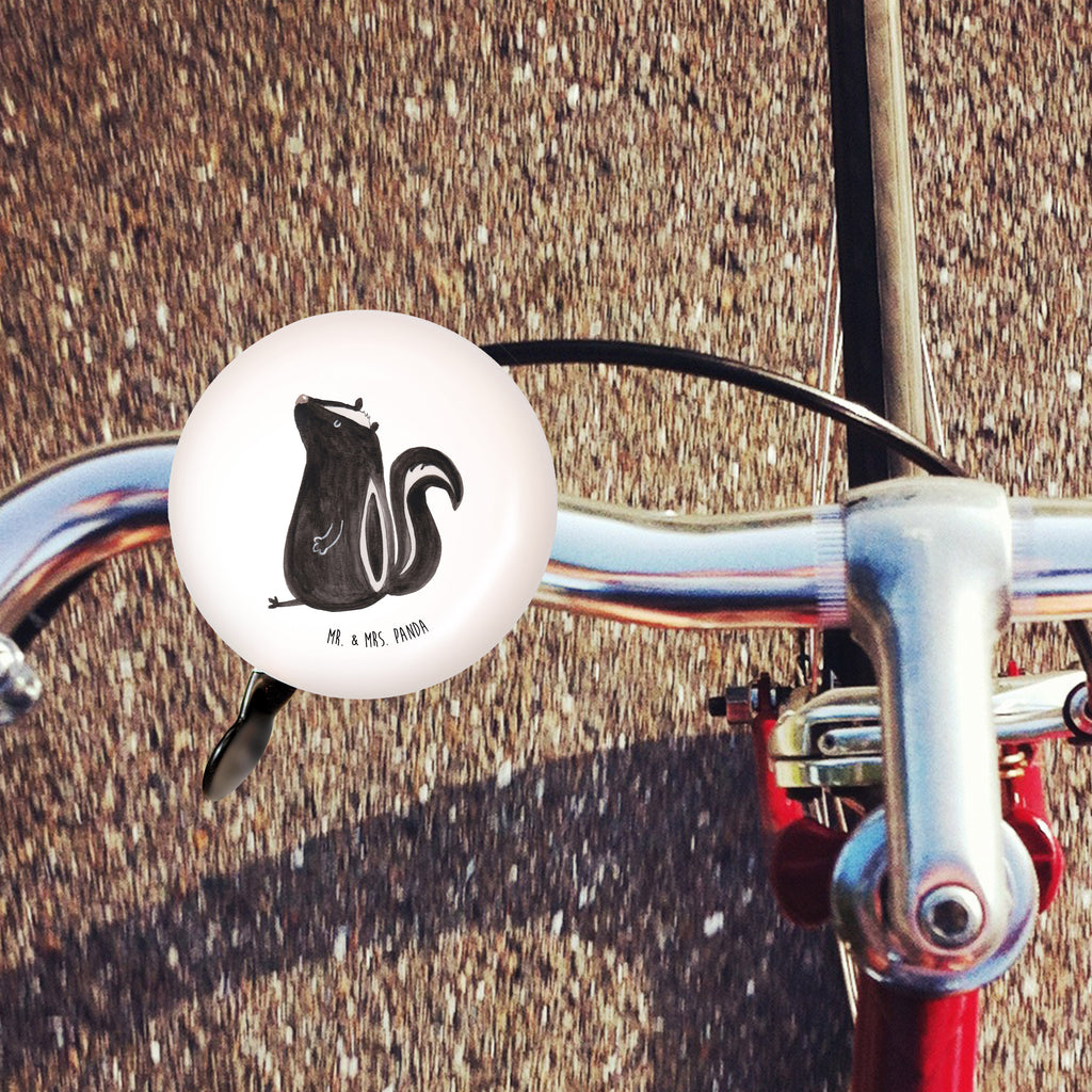 XL Fahrradklingel Stinktier sitzend Fahrradklingel, Fahrradglocke, Fahrrad, Mountainbike, Lenker, Laut, Motiv, Klang, Stinktier, Skunk, Wildtier, Raubtier, Stinker, Stinki, Spruch, Büro, Recht, Besserwisser