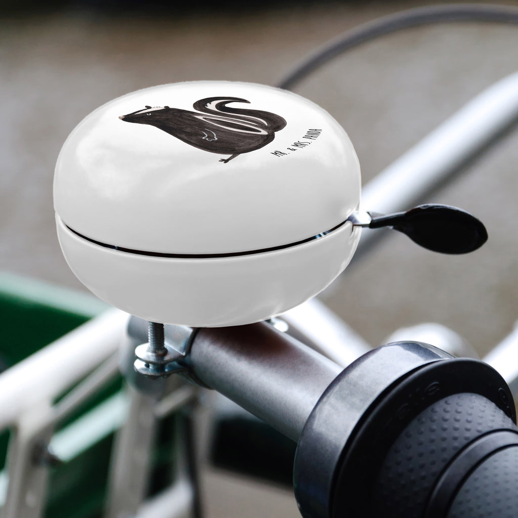 XL Fahrradklingel Stinktier sitzend Fahrradklingel, Fahrradglocke, Fahrrad, Mountainbike, Lenker, Laut, Motiv, Klang, Stinktier, Skunk, Wildtier, Raubtier, Stinker, Stinki, Spruch, Büro, Recht, Besserwisser
