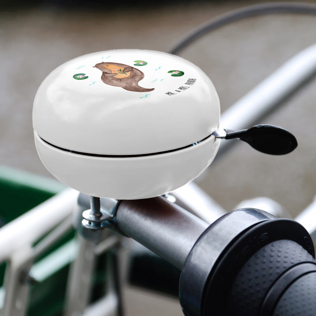 XL Fahrradklingel Otter mit Seerose Fahrradklingel, Fahrradglocke, Fahrrad, Mountainbike, Lenker, Laut, Motiv, Klang, Otter, Fischotter, Seeotter, Otter Seeotter See Otter