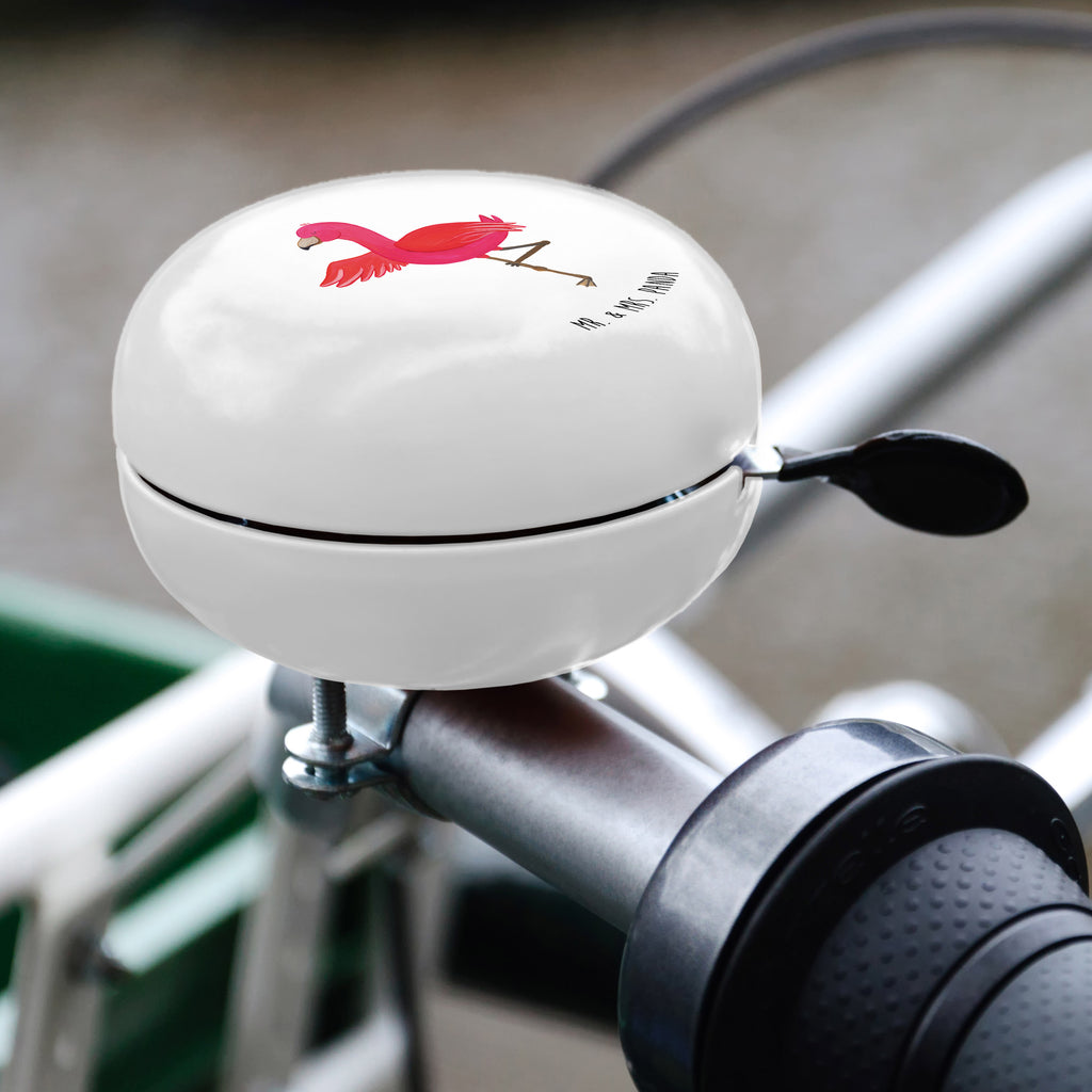 XL Fahrradklingel Flamingo Yoga Fahrradklingel, Fahrradglocke, Fahrrad, Mountainbike, Lenker, Laut, Motiv, Klang, Flamingo, Vogel, Yoga, Namaste, Achtsamkeit, Yoga-Übung, Entspannung, Ärger, Aufregen, Tiefenentspannung