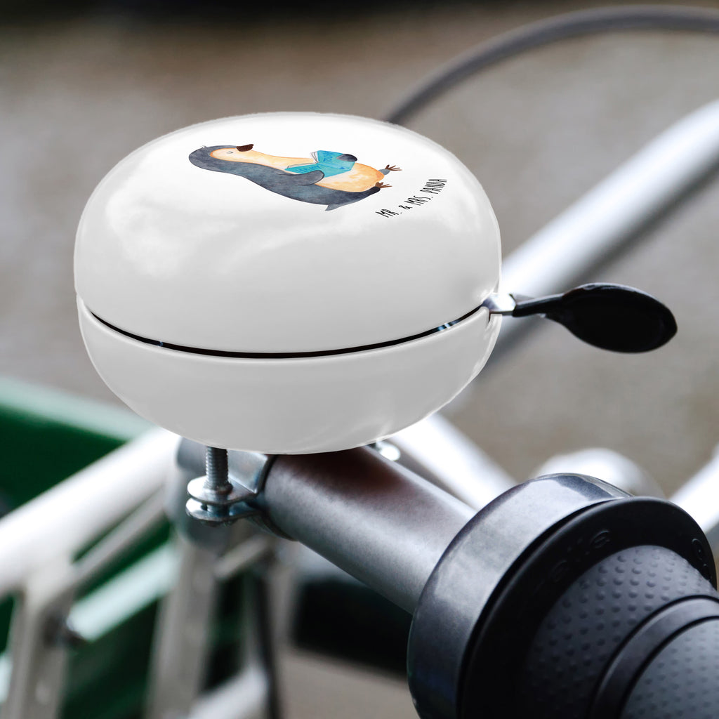 XL Fahrradklingel Pinguin Buch Fahrradklingel, Fahrradglocke, Fahrrad, Mountainbike, Lenker, Laut, Motiv, Klang, Pinguin, Pinguine, Buch, Lesen, Bücherwurm, Nichtstun, Faulenzen, Ferien, Urlaub, Freizeit