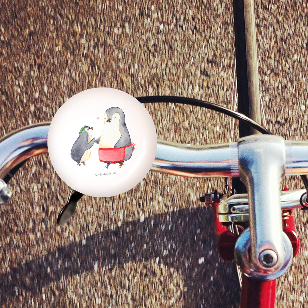 XL Fahrradklingel Pinguin mit Kind Fahrradklingel, Fahrradglocke, Fahrrad, Mountainbike, Lenker, Laut, Motiv, Klang, Familie, Vatertag, Muttertag, Bruder, Schwester, Mama, Papa, Oma, Opa, Geschenk, Mami, Mutti, Mutter, Geburststag