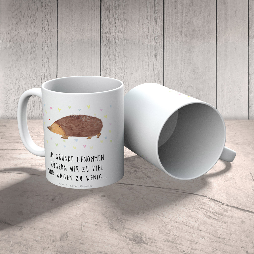 Tasse Igel Herzen Liebe, Herz, Herzen, Igel, Vertrauen, Kuss, Leben Becher, Kaffeetasse, Kaffeebecher, Tee, Frühstück, Büro  süße Tiermotive, gute Laune, lustige Sprüche, Tiere