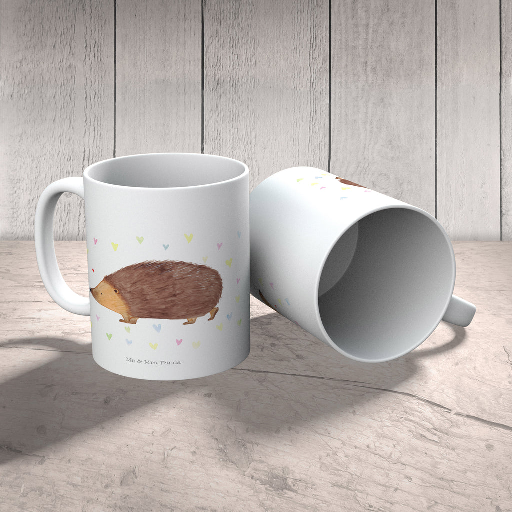 Tasse Igel Herzen Liebe, Herz, Herzen, Igel, Vertrauen, Kuss, Leben Becher, Kaffeetasse, Kaffeebecher, Tee, Frühstück, Büro  süße Tiermotive, gute Laune, lustige Sprüche, Tiere